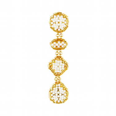 Aretes Diamantes Diamantes Dorado Largos Perla